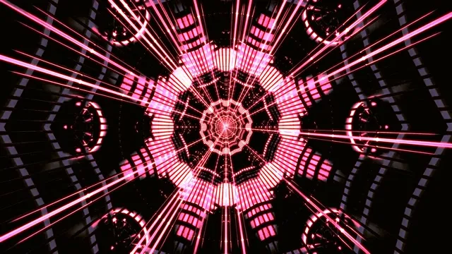 Neon Tunnel VJ Loop - Pink Futuristic Portal Screensaver 4K